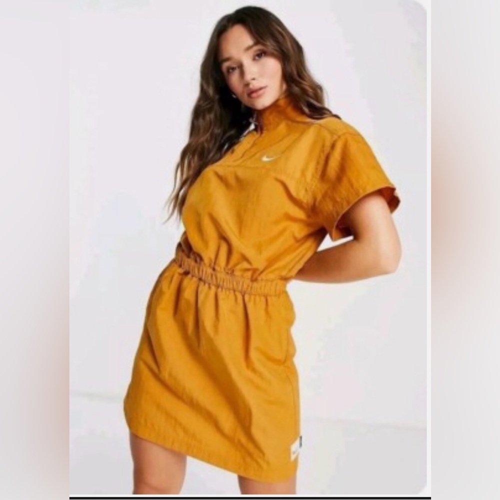 Nike Mustard Yellow Mini Dress with Elastic Waist